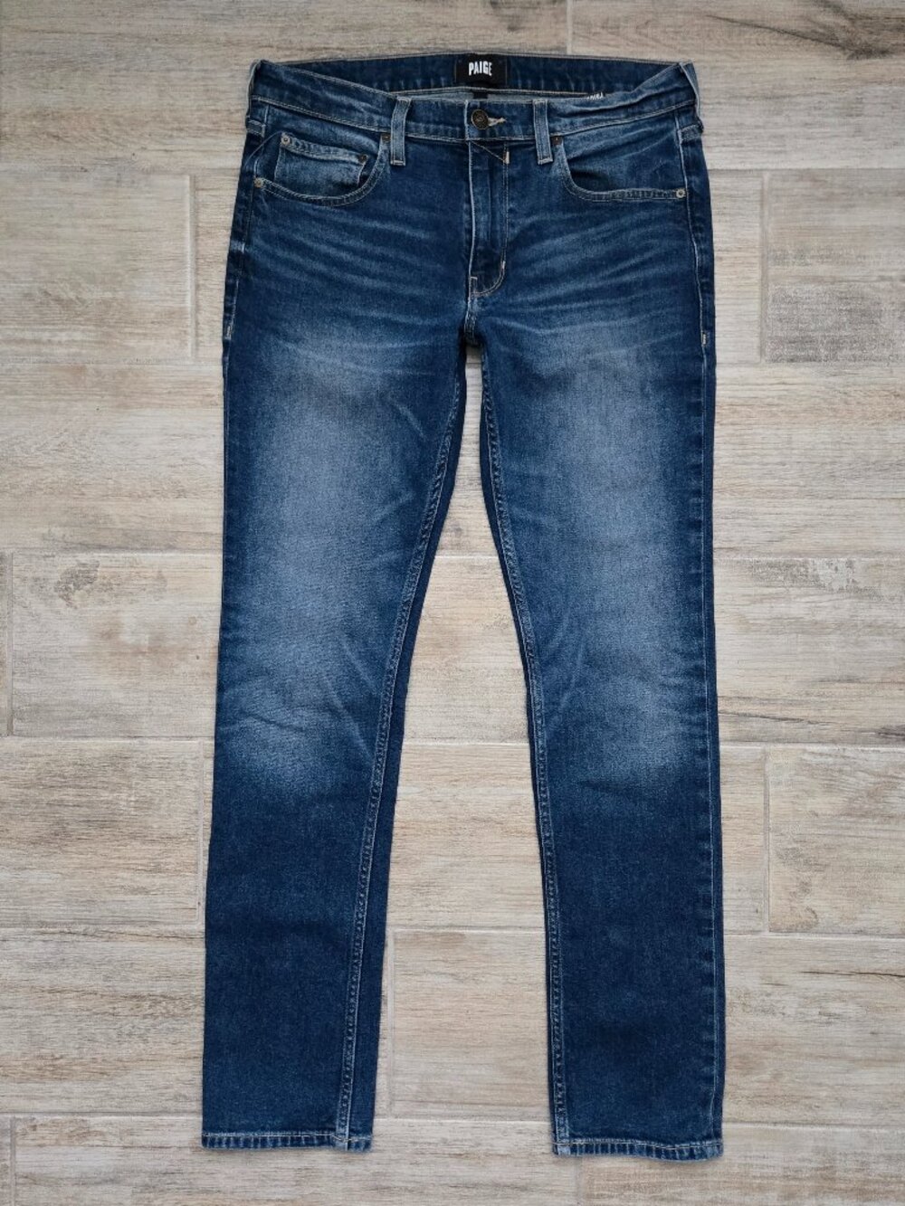 Paige Lennox Heritage Slim Tapered Leg Jeans Mens Stretch Denim Medium Wash 32